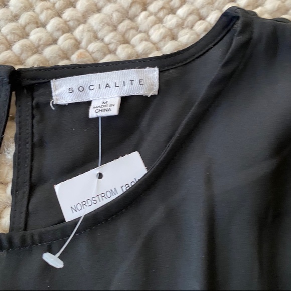 Socialite Sheer Tie Waist Short Sleeve Blouse - Picture 3 of 8